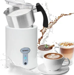 MF500 WE Mousseur à lait électrique 550W Mousse chaude ou froide Lait chaud Pot en inox Capacité 500 ml Café latte Duronic