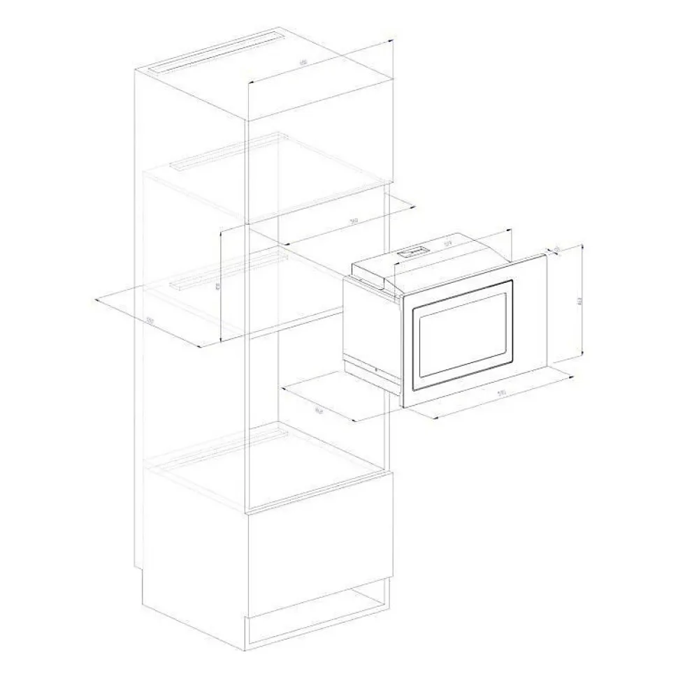 Micro ondes combiné encastrable CONTINENTAL EDISON CEMOC34IXE L59,5 x H46 x P46,8 cm Inox 34L