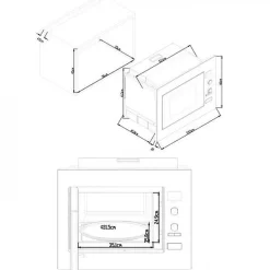 Micro ondes combiné encastrable CONTINENTAL EDISON CEMOC34IXE L59,5 x H46 x P46,8 cm Inox 34L