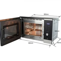 Micro ondes grill encastrable CONTINENTAL EDISON CEMO25GINE Noir Inox L59,5 x H38,8 x P40,1 cm 25L