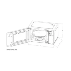 Micro-ondes - CONTINENTAL EDISON - CEMO23BG - Gril - Noir - 1280 W - L48 x H29,3 x P33,7 cm - 23 L