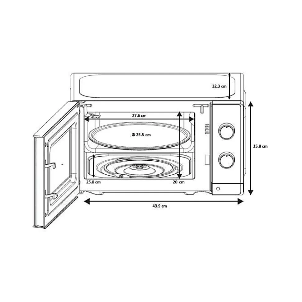 Micro-ondes - OCEANIC - OCEAMO20B12 - 20L - noir - Monofonction