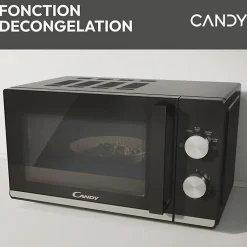 Micro-ondes CANDY Moderna CMW20TNMB 700 W 20L Noir - Fonction Décongélation - Plateau Tournant en Verre - 6 Niveaux de Puissance