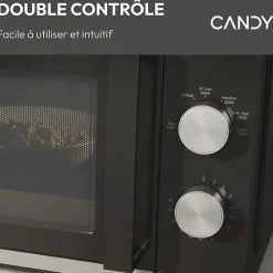Micro-ondes CANDY Moderna CMW20TNMB 700 W 20L Noir - Fonction Décongélation - Plateau Tournant en Verre - 6 Niveaux de Puissance