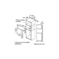 Micro-ondes Pose libre BOSCH BFL520MS0 - Monofonction - Inox - 20 L - 800 W