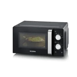 Micro-ondes SEVERIN - 17L - 700W - noir/argent - 6 niveaux de puissance - 2 programmes de décongélation