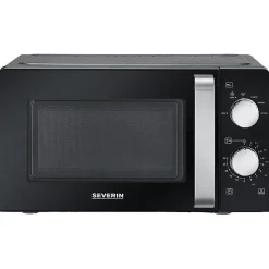 Micro-ondes SEVERIN - 17L - 700W - noir/argent - 6 niveaux de puissance - 2 programmes de décongélation