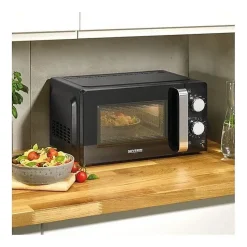 Micro-ondes SEVERIN - 17L - 700W - noir/argent - 6 niveaux de puissance - 2 programmes de décongélation