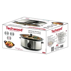 Mijoteuse Inox 6,5 L - Techwood TMJ-6507 - 320 W, Coloris Argent