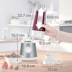 Mini Blender Bosch - Bol mixeur 0,8 L - 4 lames tranchantes inox