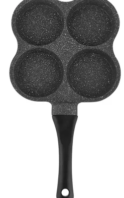 Mini Crêpes 4 Trous Pancake Grill Pan Grill Pan pour Crêpes Crêpière noir