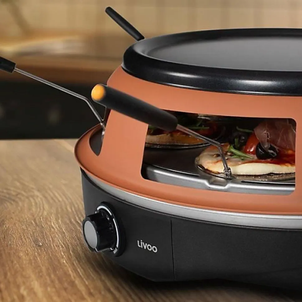 Mini four à pizza 1200w marron Livoo DOC304