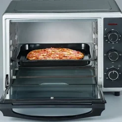 Mini Four Electrique a chaleur tournante SEVERIN TO2056 - 30 L - 1600 W - Noir et argent