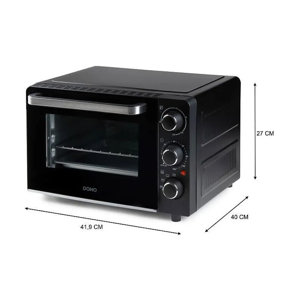Mini four électrique DOMO DO807GO - 20 L - noir - chaleur haut et bas - minuterie 120 min - 1300W