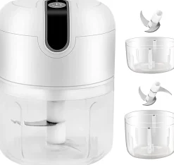 Mini Hachoir a viande Électrique 250ML & 100ML blanc