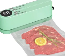 Mini machine à emballer sous vide portable verte, batterie