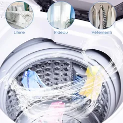 Mini Machine a Laver a Godet Unique Puissance de 240W Lave linge avec Panneau de Commande Multifonction