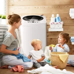 Mini Machine a Laver a Godet Unique Puissance de 240W Lave linge avec Panneau de Commande Multifonction