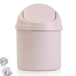 Mini Poubelle en Plastique avec couvercle blanc