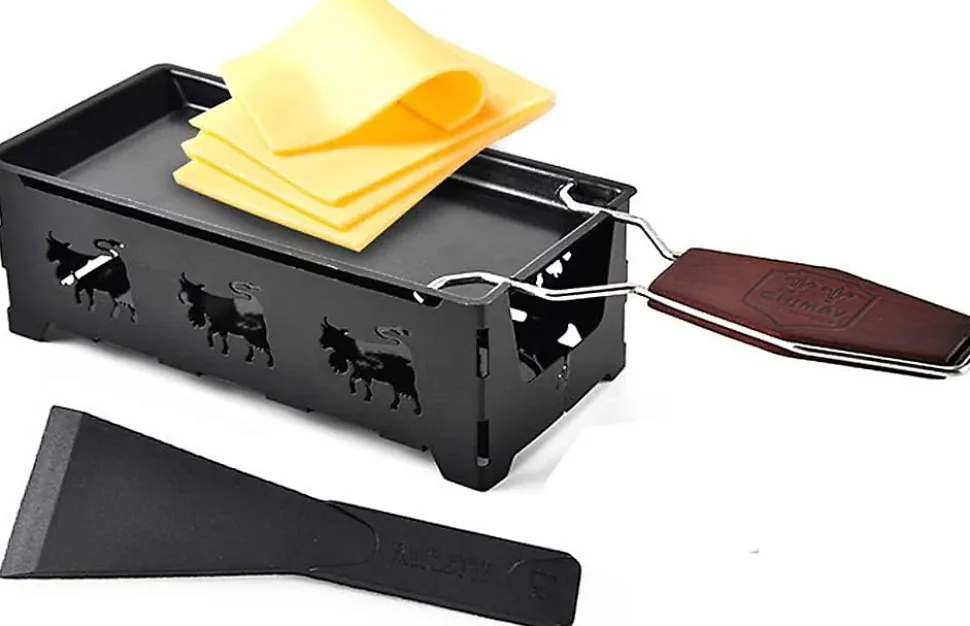 Mini Raclette Pliable Noire Portable avec Spatule