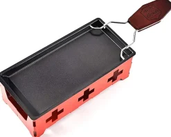 Mini Raclette Pliable Portable Rouge avec Spatule