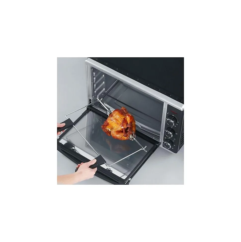 Mini-Four NOIRINOX 1800 W - Capacité de 42L - Chaleur Tournante - Pierre à Pizza SEVERIN