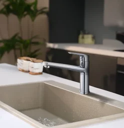 Mitigeur bas Sokar Edouard Rousseau en laiton effet chromé