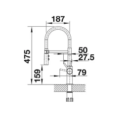 Mitigeur Catris-S Flexo PVD UR - Blanco - Pivotant - Blanc