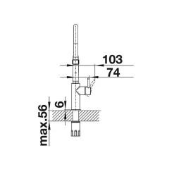 Mitigeur Catris-S Flexo PVD UR - Blanco - Pivotant - Blanc