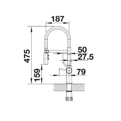 Mitigeur Catris-S Flexo PVD UR - Blanco - Pivotant - Blanc