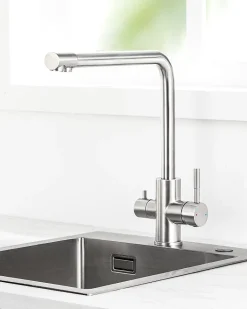 Mitigeur Cuisine 3 Voies, SOFETIY MAX Robinet de Cuisine 3 en 1, Robinet Eau Potable 2 Leviers