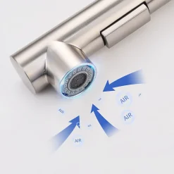 Mitigeur Cuisine avec 2 Modes de Jet Robinet Cuisine avec Douchette Extractible Mitigeur Evier en Inox Brosse Eau Chaude et Froide