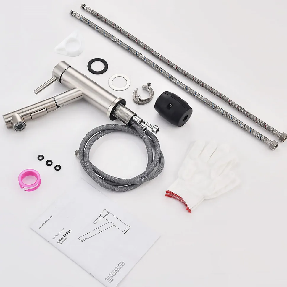 Mitigeur Cuisine avec 2 Modes de Jet Robinet Cuisine avec Douchette Extractible Mitigeur Evier en Inox Brosse Eau Chaude et Froide