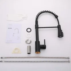 Mitigeur cuisine avec douchette Robinet Cuisine 2 Jets Robinetterie de cuisine Rotation 360 degrés Robinet d'Evier en Laiton