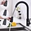 Mitigeur Cuisine Noir avec Douchette Extractible Rotatif à 360 degrés en Acier Inoxydable Robinet Cuisine Evier 2 Fonctions