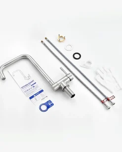 Mitigeur cuisine rabattable, robinet cuisine rabattable avec 2 Jets, robinetterie pliable devant fenêtre