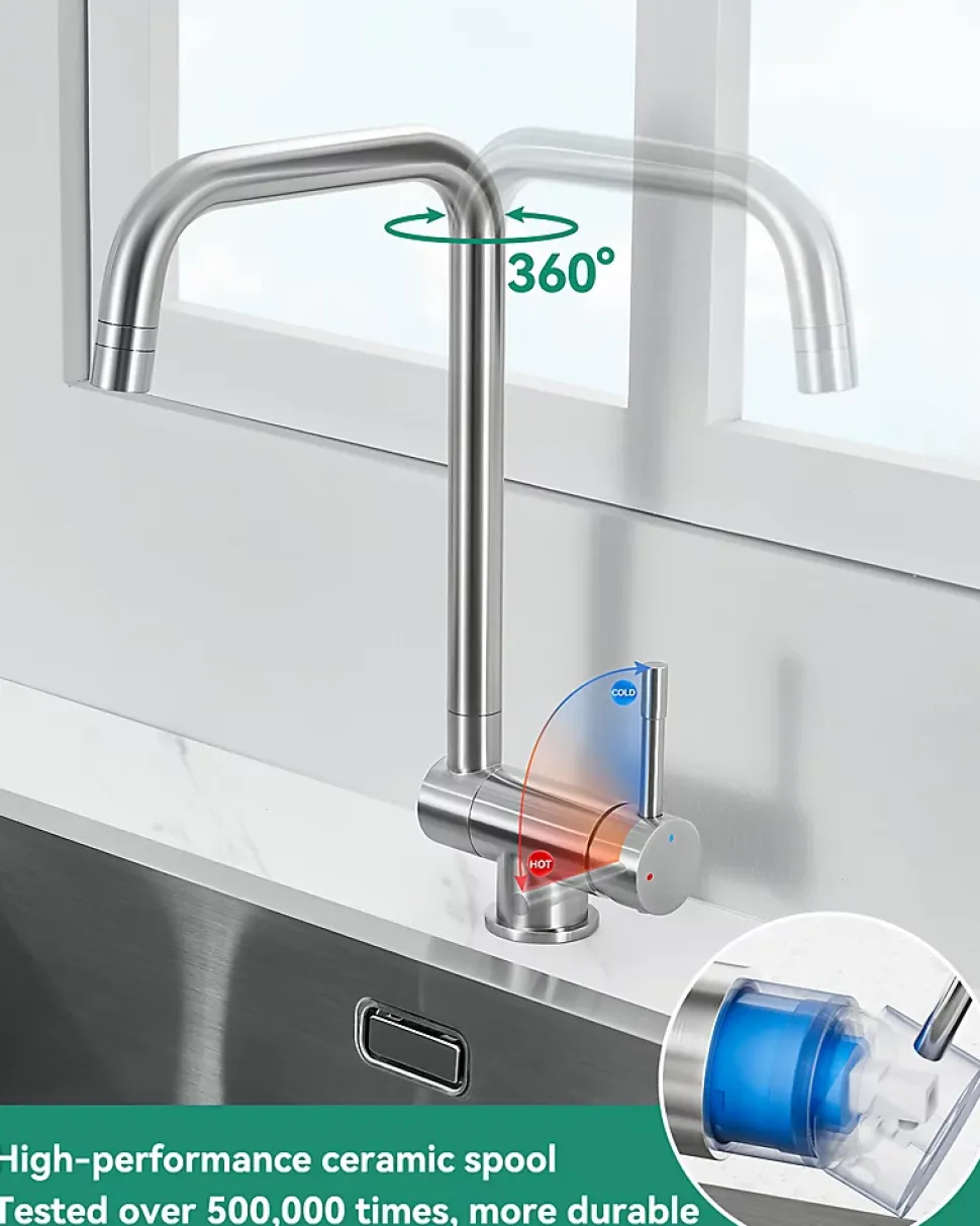 Mitigeur cuisine rabattable noir, CECIPA MAX robinet cuisine rabattable avec 2 Jets, robinetterie pliable devant fenêtre