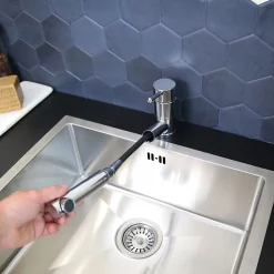 Mitigeur de cuisine avec douchette chromé Essebagno Tubic