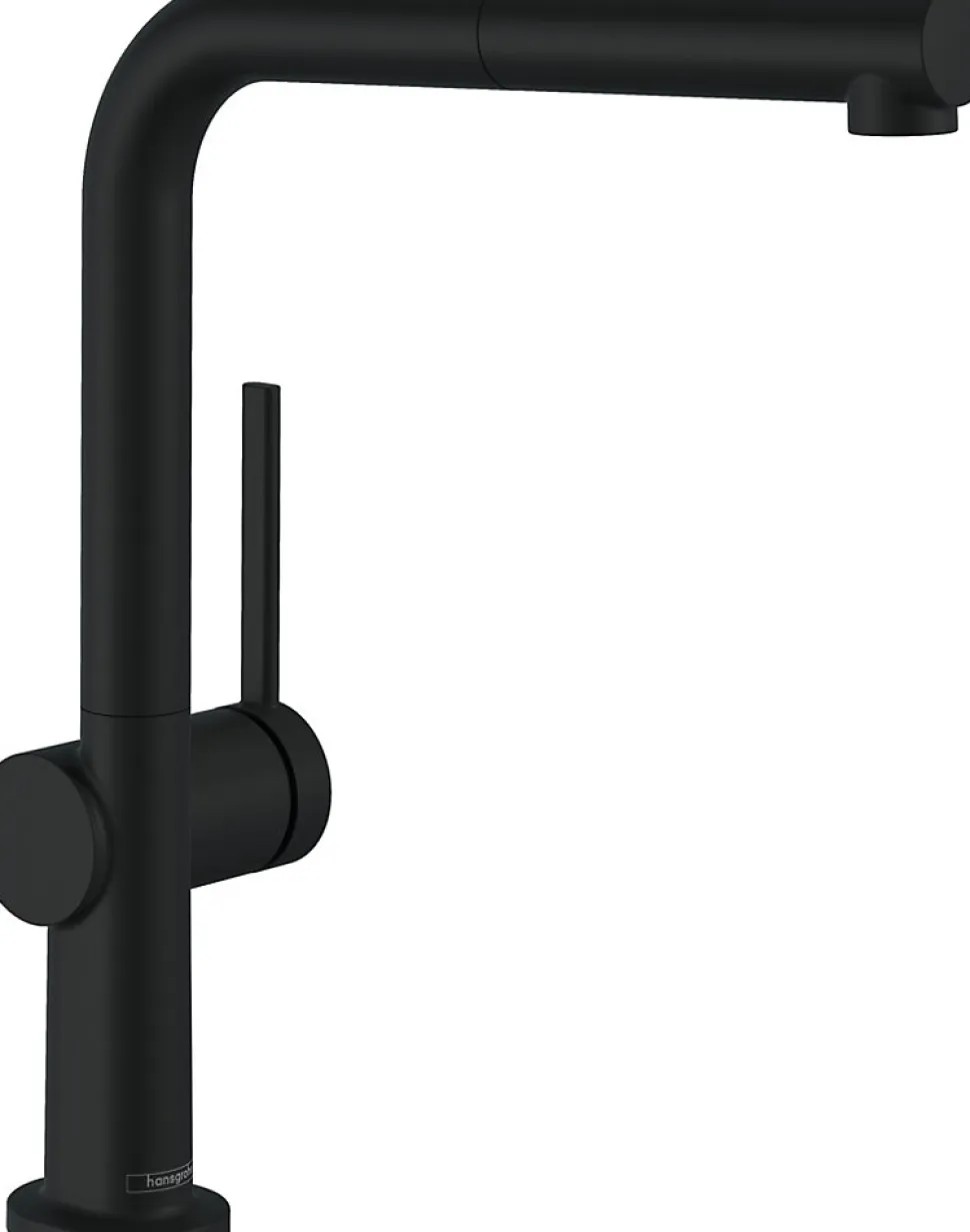 Mitigeur de cuisine avec douchette noir mat Hansgrohe Talis M 54 bec droit