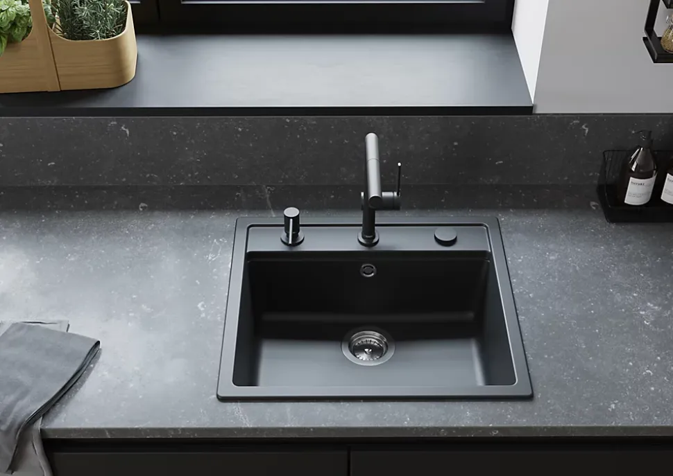 Mitigeur de cuisine avec douchette noir mat Hansgrohe Talis M 54 bec droit