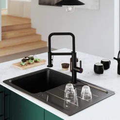 Mitigeur de cuisine avec douchette noir mat GoodHome Kamut