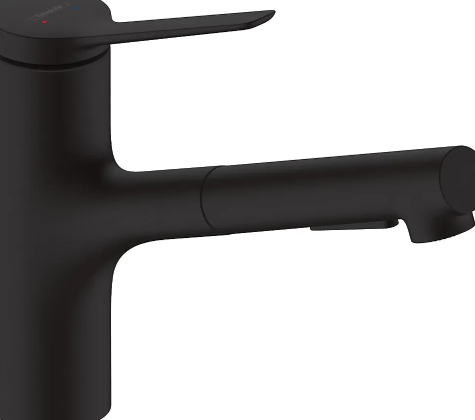 Mitigeur de cuisine avec douchette noir mat Hansgrohe Zesis M33 H. 219mm