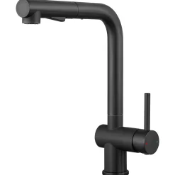 Mitigeur de Cuisine avec Douchette Extractible, Robinet Cuisine en Inox Mitigeur d'Évier avec 2 Modes de Sortie D'eau, Noir