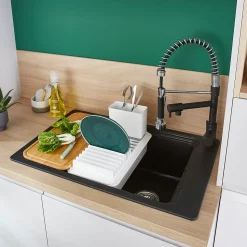 Mitigeur de cuisine avec douchette noir et chrome H.48 cm, Cooke & Lewis Bilbrough