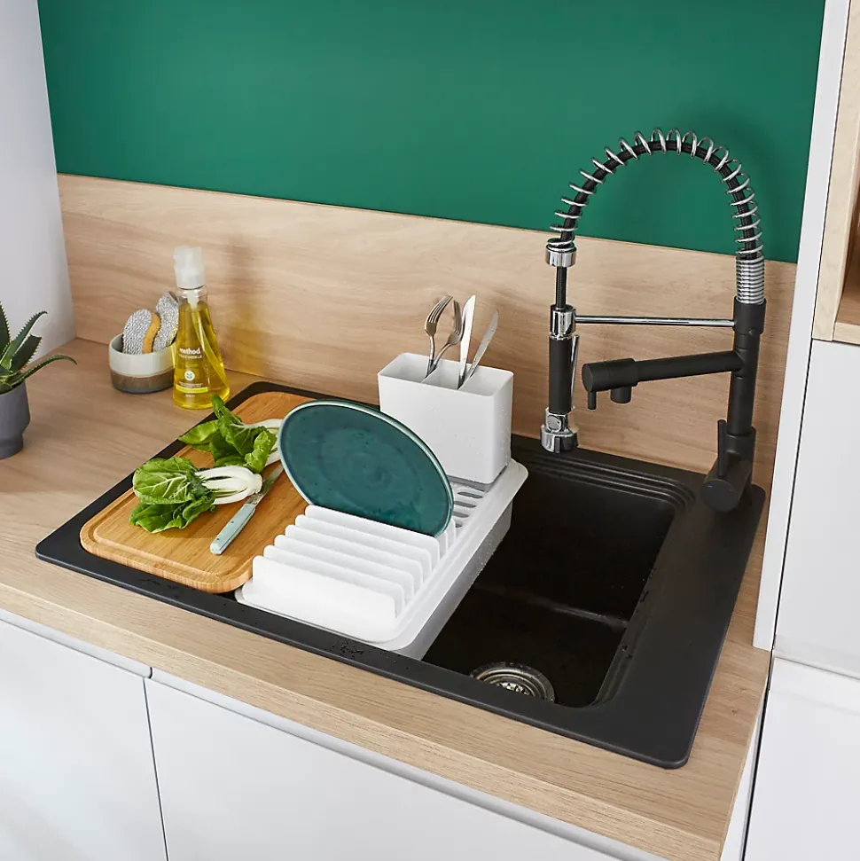 Mitigeur de cuisine avec douchette noir et chrome H.48 cm, Cooke & Lewis Bilbrough