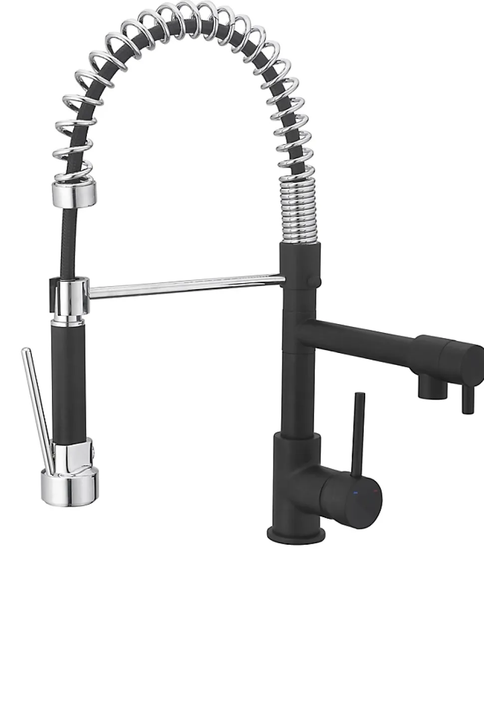 Mitigeur de cuisine avec douchette noir et chrome H.48 cm, Cooke & Lewis Bilbrough