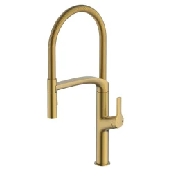 Mitigeur de cuisine avec douchette effet laiton doré GoodHome Arbane