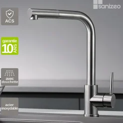 Mitigeur de Cuisine avec Douchette MALTA Acier Inoxydable - GCE006/AC IMEX PRODUCTS