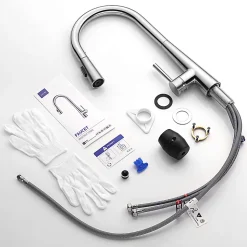 Mitigeur de Cuisine avec Douchette Extractible, Robinet Cuisine en Inox Mitigeur d'Évier avec 2 Modes de Sortie D'eau, Brossé