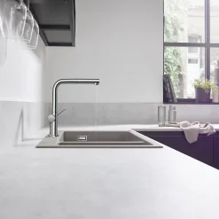 Mitigeur de cuisine avec douchette extractible chromé Hansgrohe Talis M54 H. 296 cm